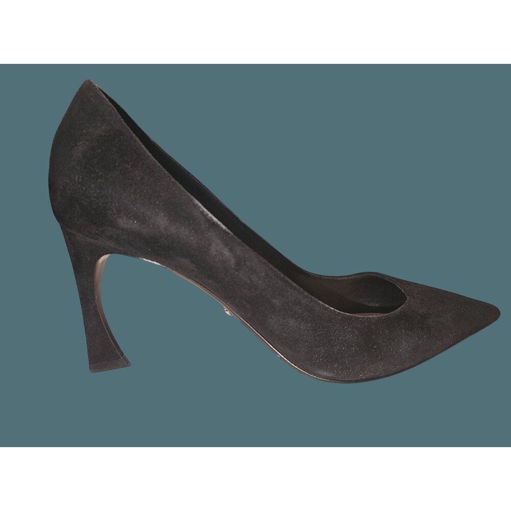 Christian Dior Essence Black Suede Pointy Toe Curved Heel Pumps Women Size 36 - Picture 4 of 16